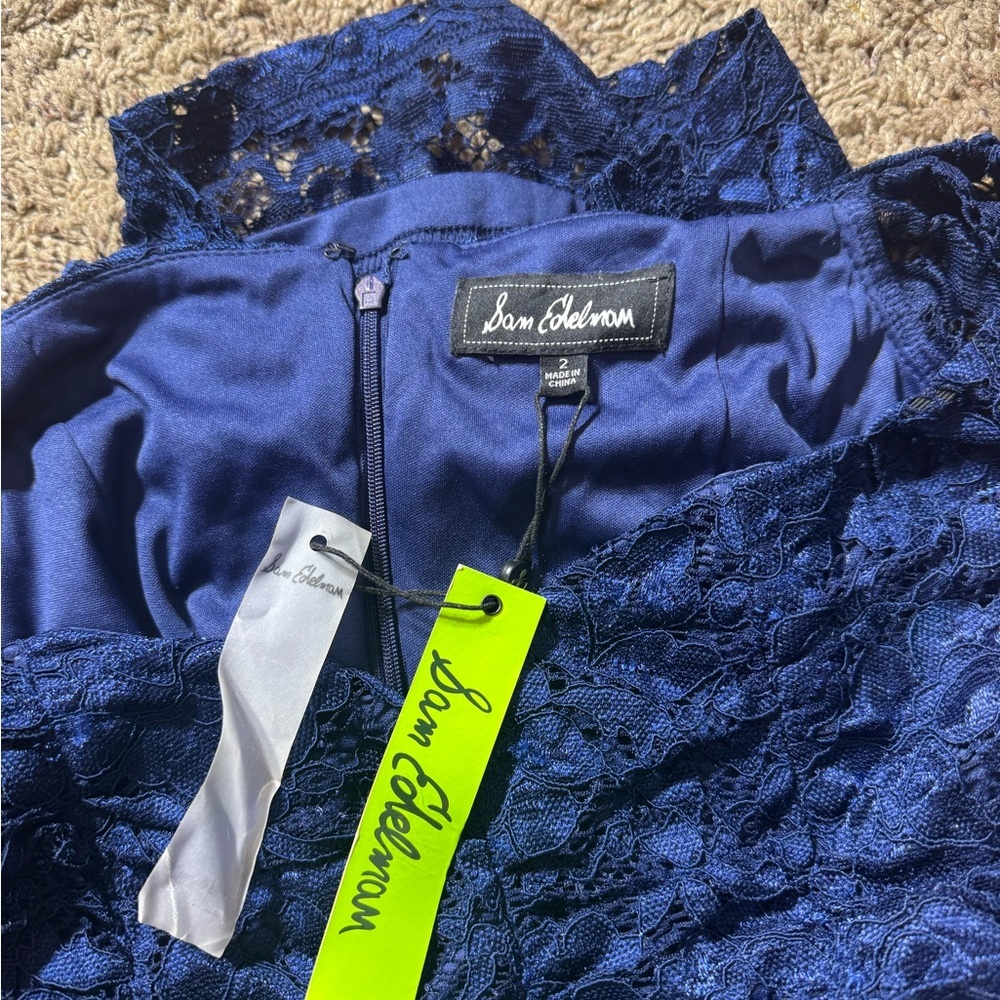 Sam Edelman Navy Lace Long Sleeve Dress - Picture 4 of 4
